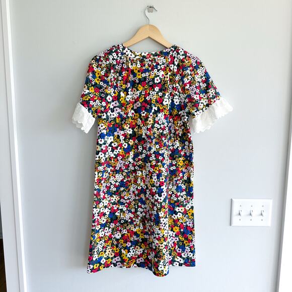 Ann Taylor Floral Eyelet Cuff Shift Dress S - Picture 3 of 8